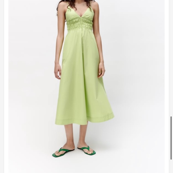 Zara Poplin Dress green size XL - Picture 1 of 4